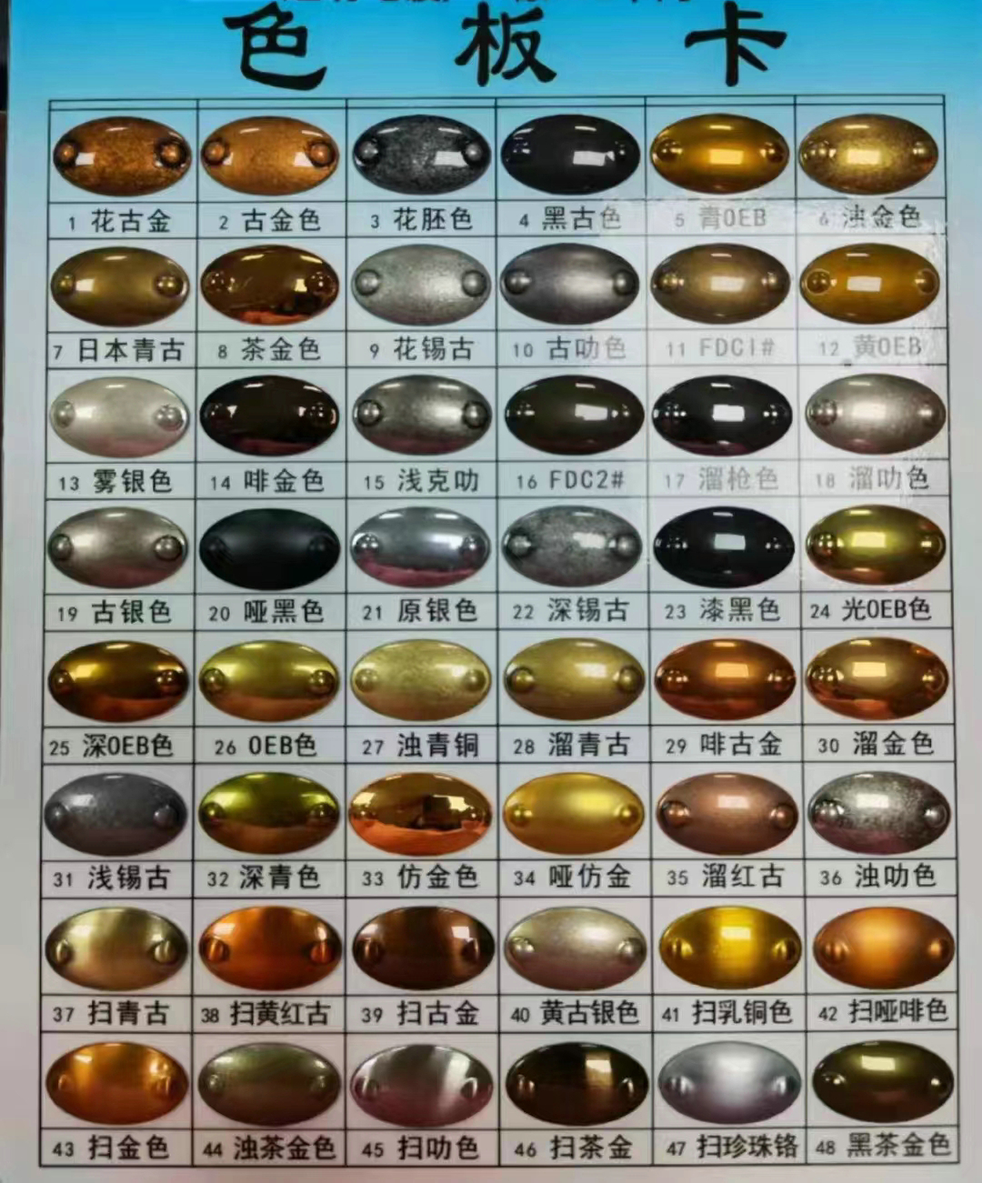 PVD+OEB復(fù)古電鍍各種顏色和效果